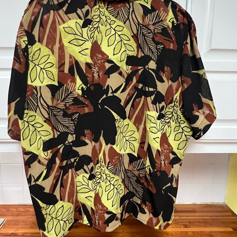 Koret A-Line Skirt Set in Black, Brown, and Green Leaf Print - Picture 5 of 6